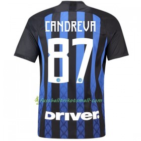 Günstige Fußballtrikots Inter Mailand Candreva 87 2018-2019 Kurzarm Heimtrikotsatz kaufen
